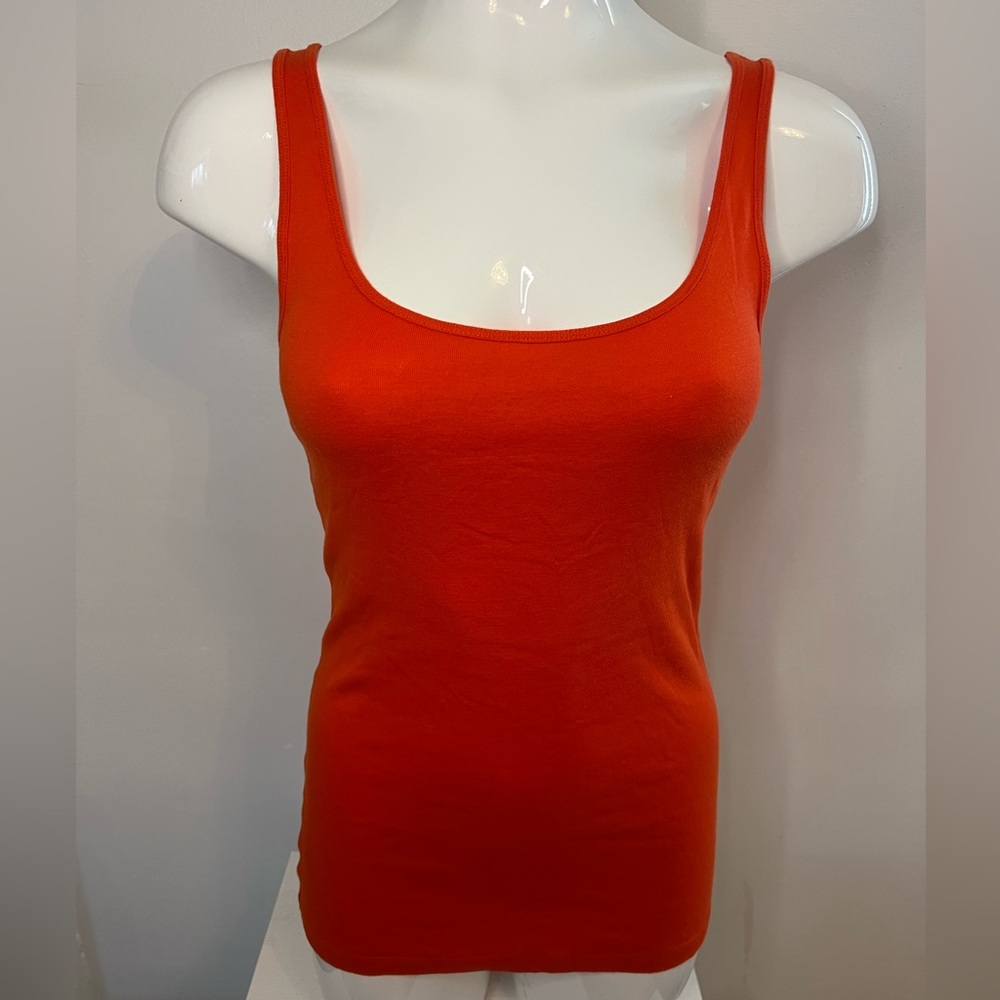 Women’s Long Orange Tank Top by Loft Size Medium